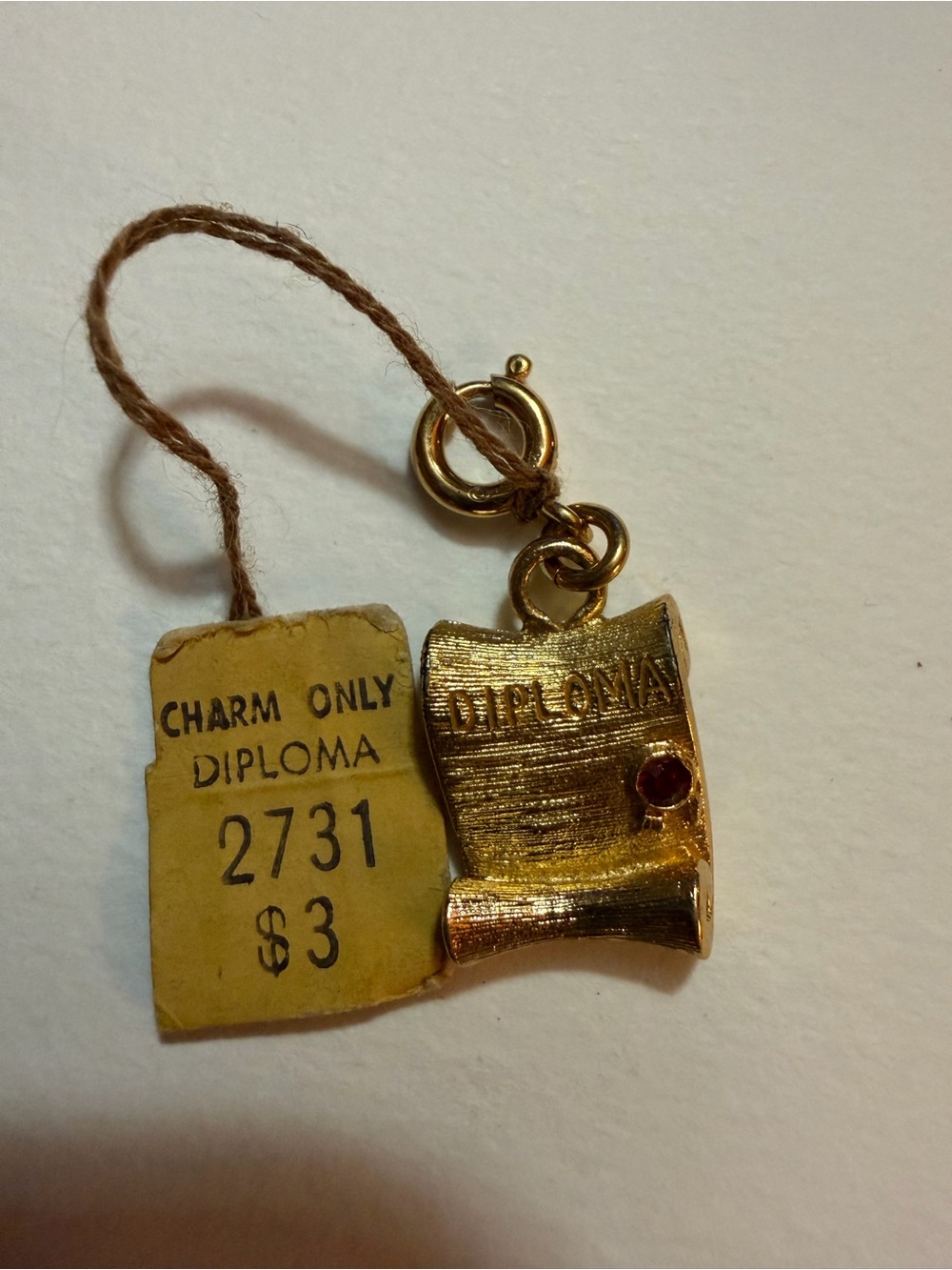 Monet Diploma Gold Charm Pendant - Classic Graduation Jewelry